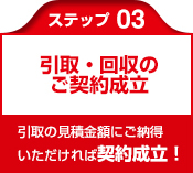 ステップ03：引取・回収のご契約成立